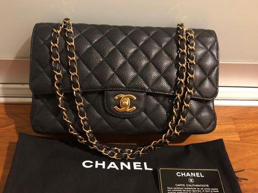Chanel Classic Medium Flap Bag Luxury Bags Wallets Handbags On Carousell The classic flap featured a more recognizable cc turn lock closure and leather woven straps.