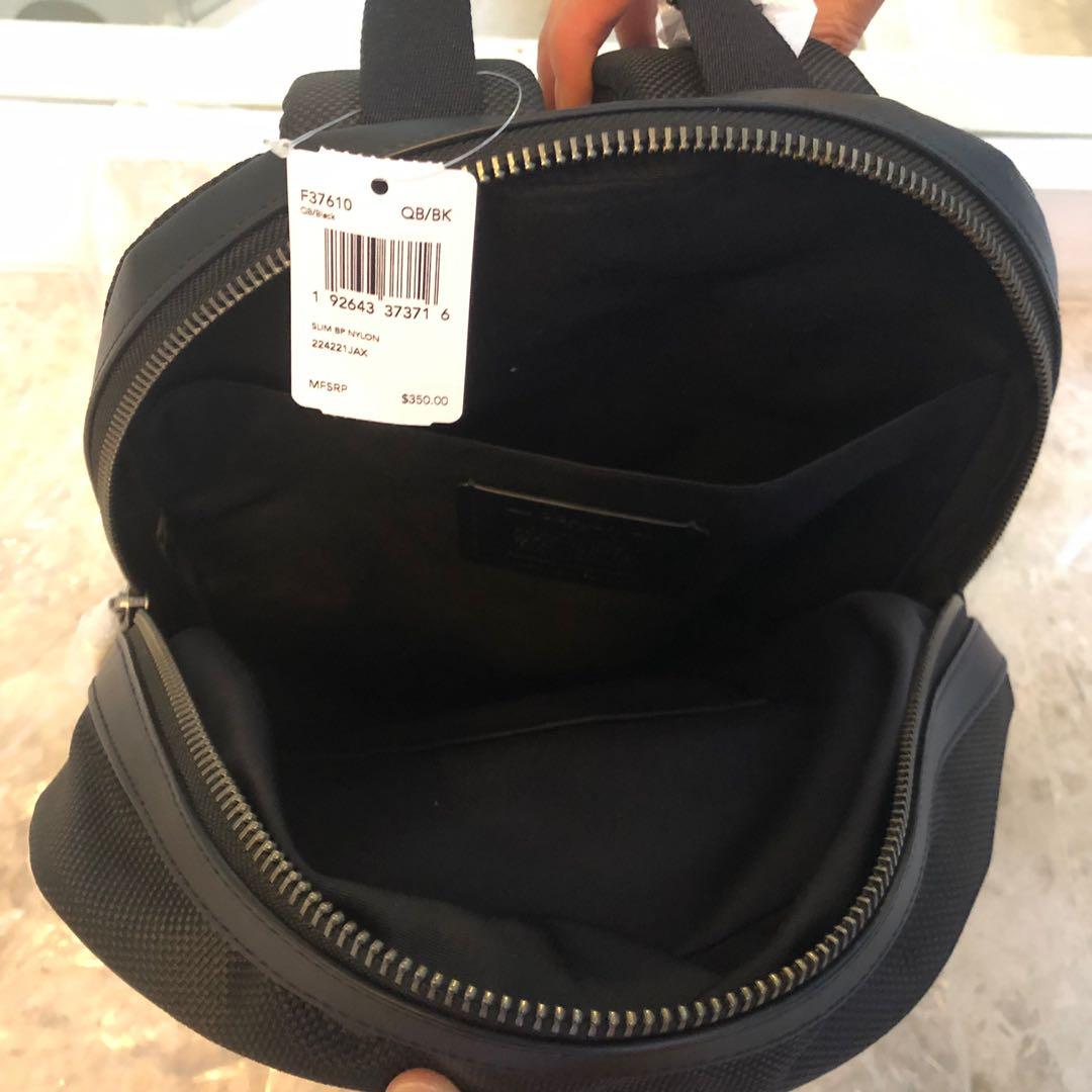 COACH F37610 MENS SLIM BACKPACK BLACK ANTIQUE