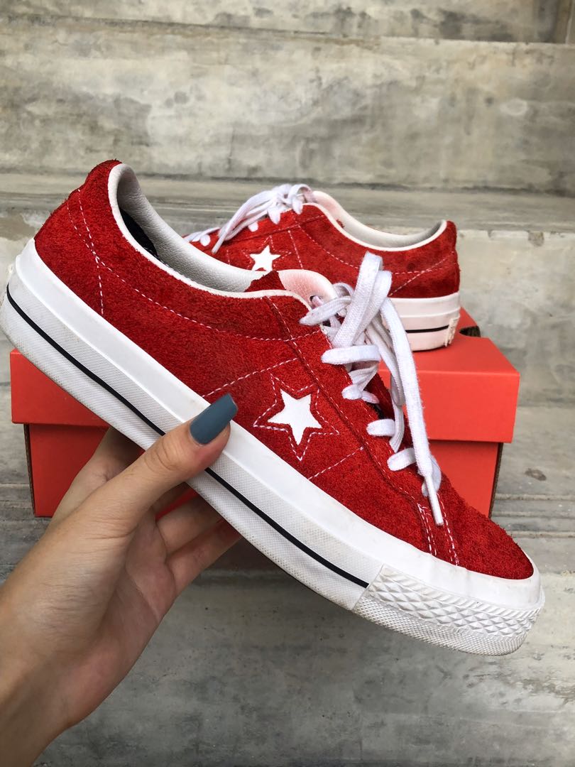 converse red suede