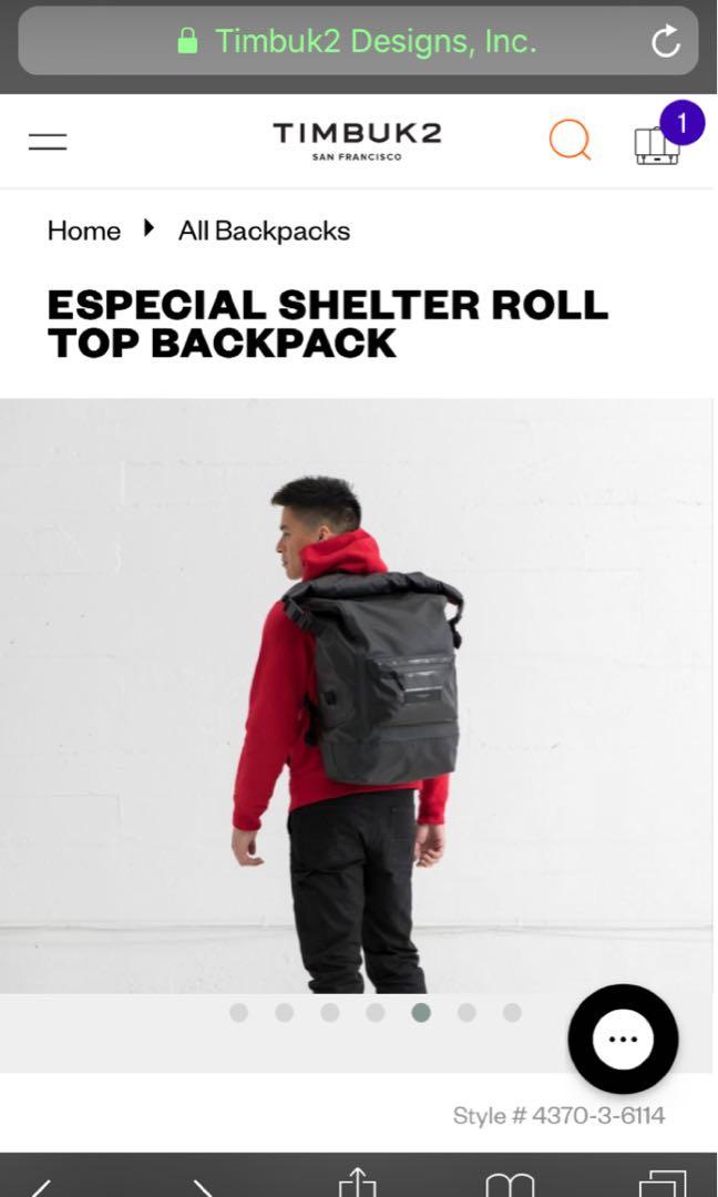 Especial shelter roll top backpack top