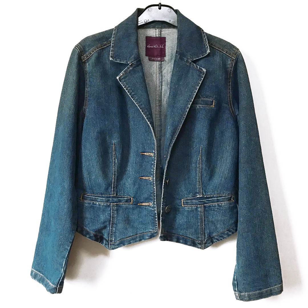 Gloria Vanderbilt Denim Jacket Blazer, Women's Fashion, Coats, Jackets ...