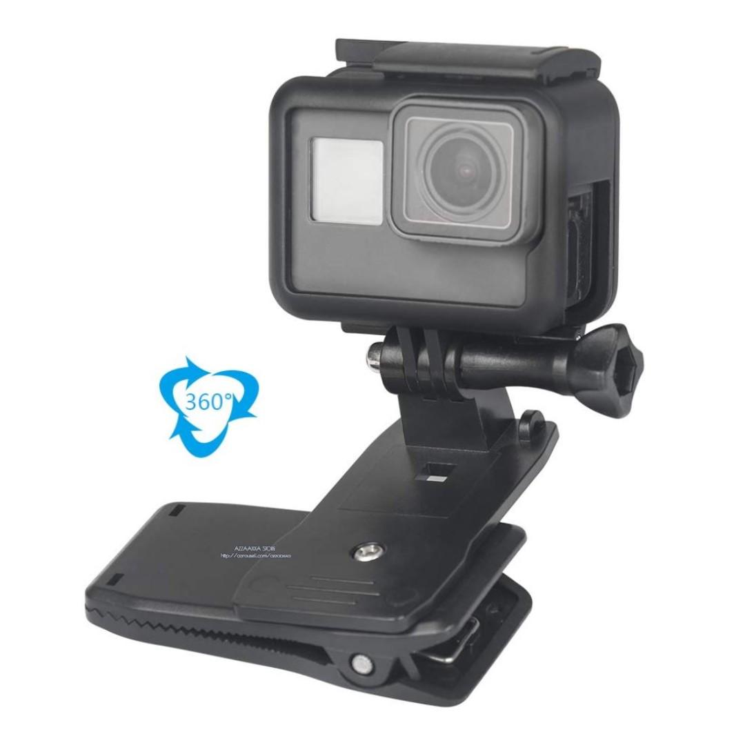 Gopro 攝影機戶外運動相機 專用360 旋轉背囊固定夾背包夾書包夾帽夾backpack Strap Mount Quick Clip Mount 攝影器材 Carousell