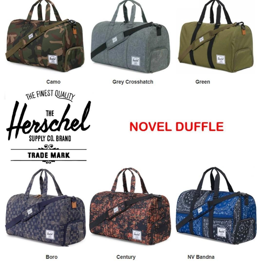 herschel novel duffle black crosshatch