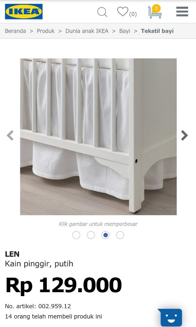 Ikea Len Crib Skirt White Babies Kids Cots Cribs On Carousell