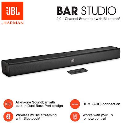 JBL Bar Studio 2.0 Soundbar with Bluetooth, Audio, Speakers & on