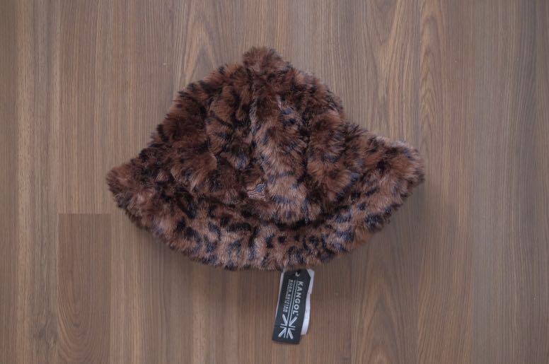 kangol faux fur casual bucket hat