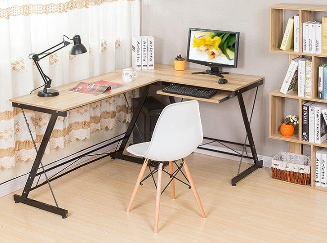 L Shape DESK Furniture pejabat ikea L shape Table Study meja