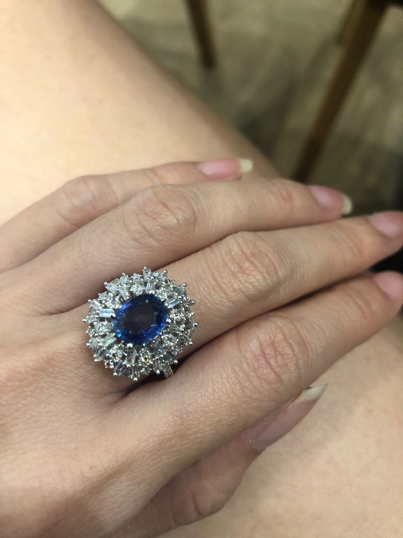 Large blue cheap sapphire ring
