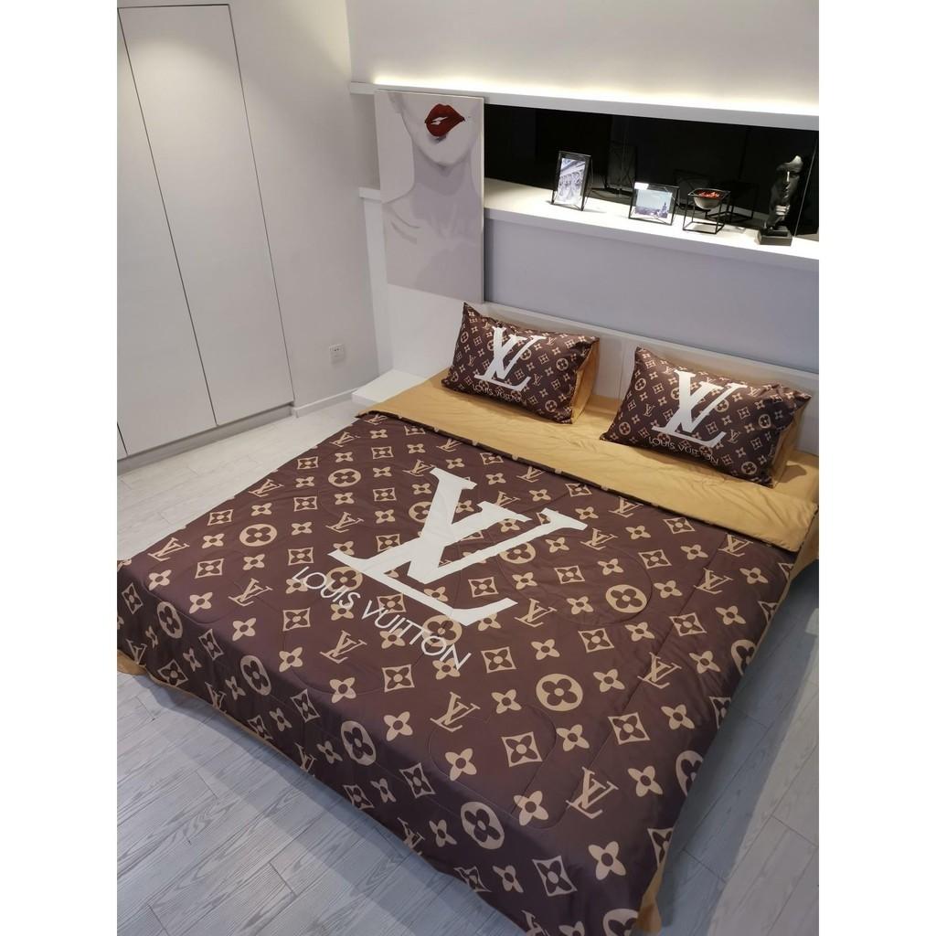 The best selling Louis Vuitton Classic Monogram Navy Orange Home Decor Bedding  Set
