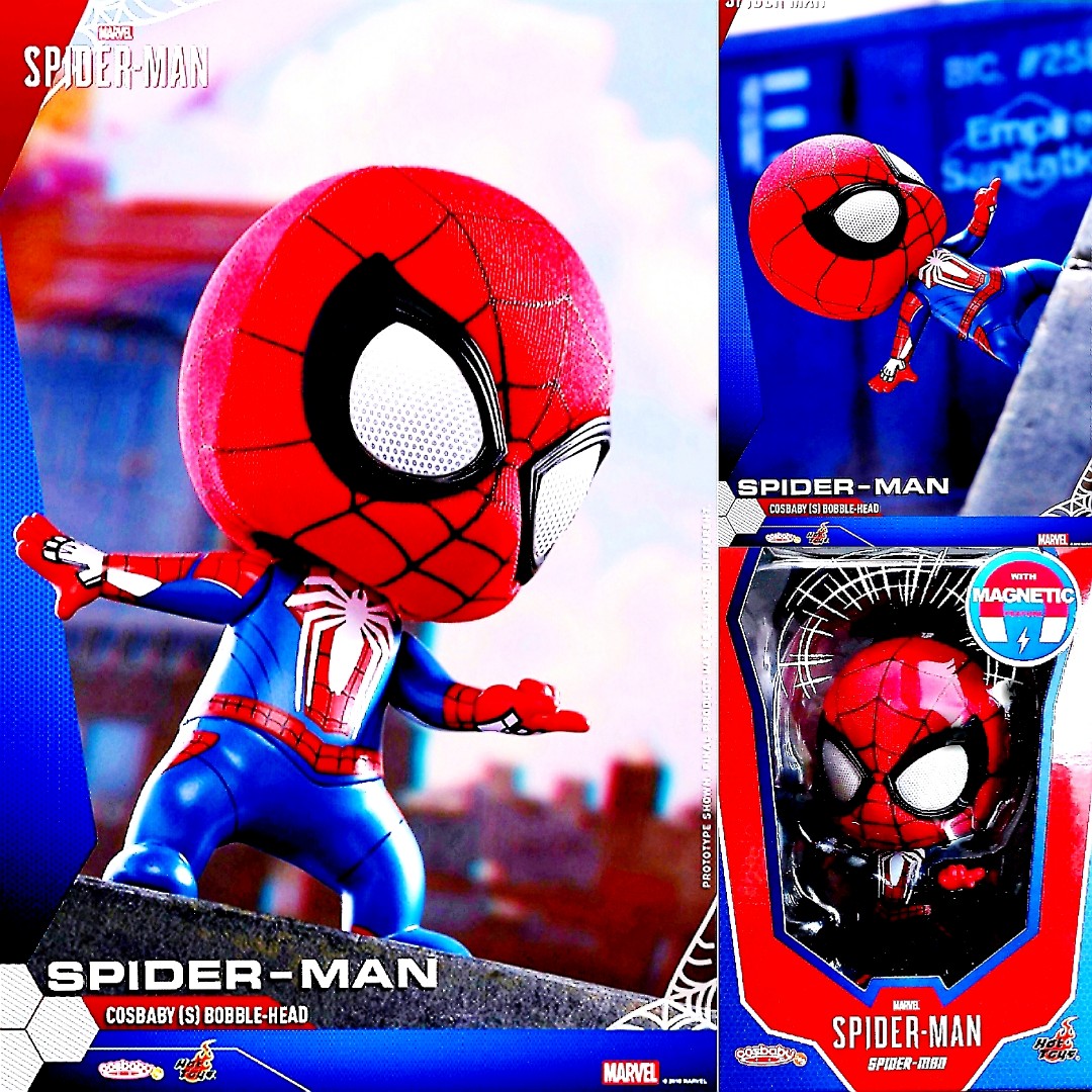 MISB Marvel Hot Toys Cosbaby Magnetic Function Spider Man PS4