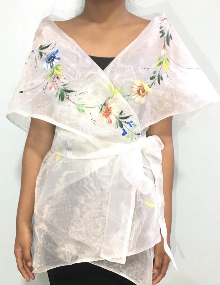 Modern Filipiniana Wrap around/Overlap Style, Women's Fashion, Coats, Jackets and Outerwear on