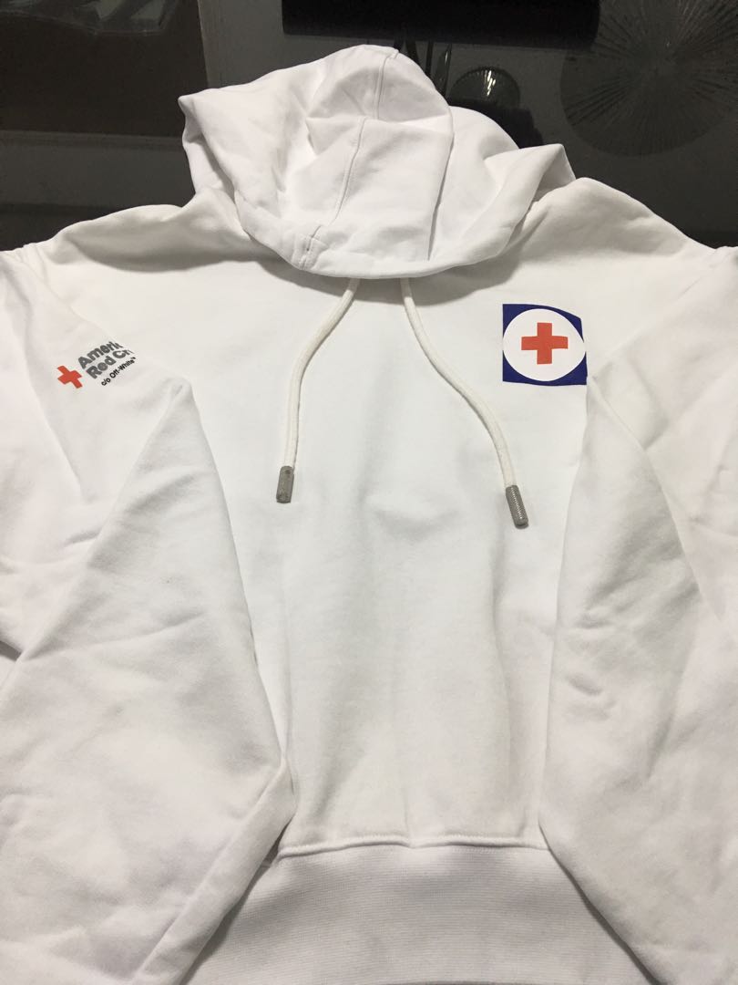 American red cross off white top