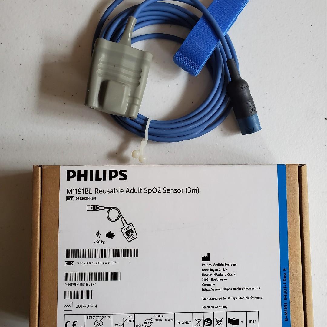 Brand New Philips M1191BL Reusable Adult Spo2 Sensor 