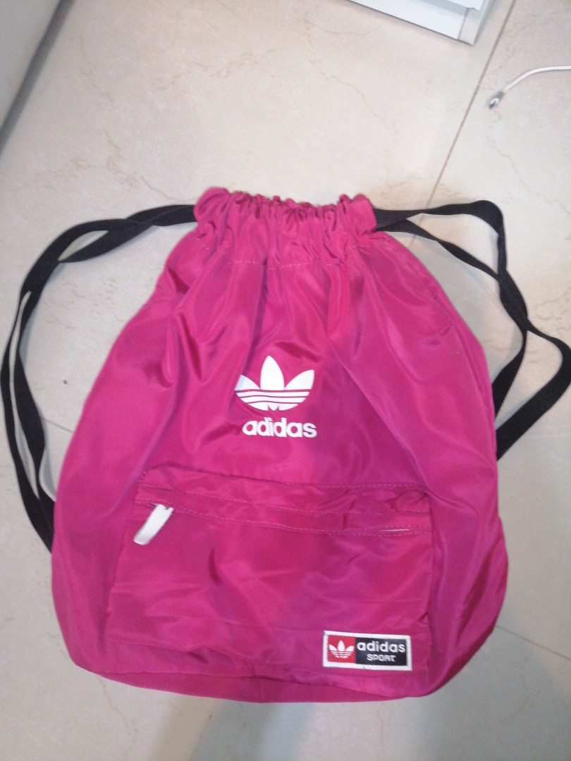 pink adidas drawstring bag