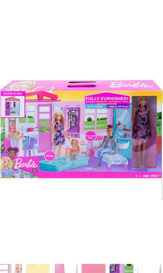 Rare Barbie Fully Furnished House Apartment And Doll Set Toys Rare Barbie Fully Furnished House