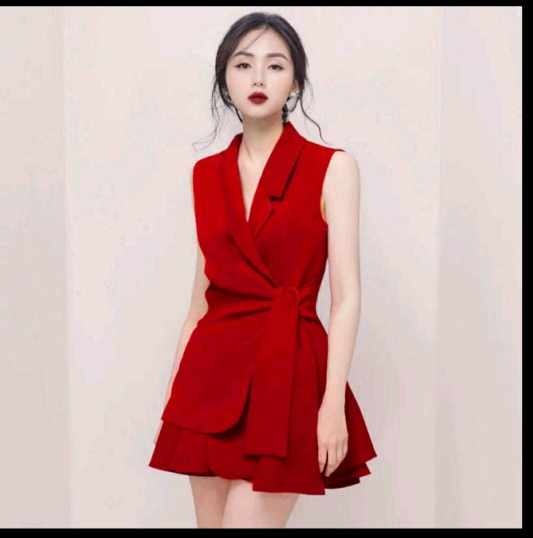 red black and white dress