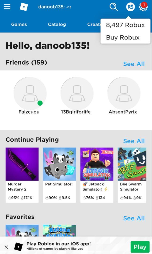 Roblox Robux Account