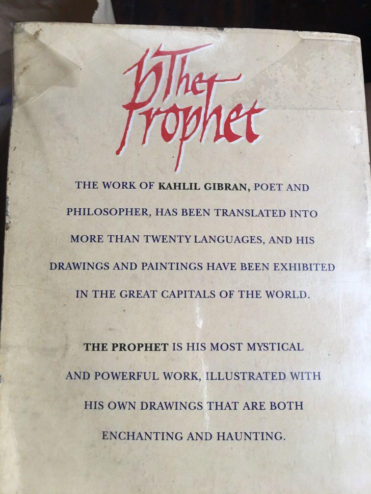 The Prophet (Category: Storybooks) located in Makati City. Submitted by joisel (Listing ID 247438977, Image 3). Description: Kahlil Gibran. Old copy. .