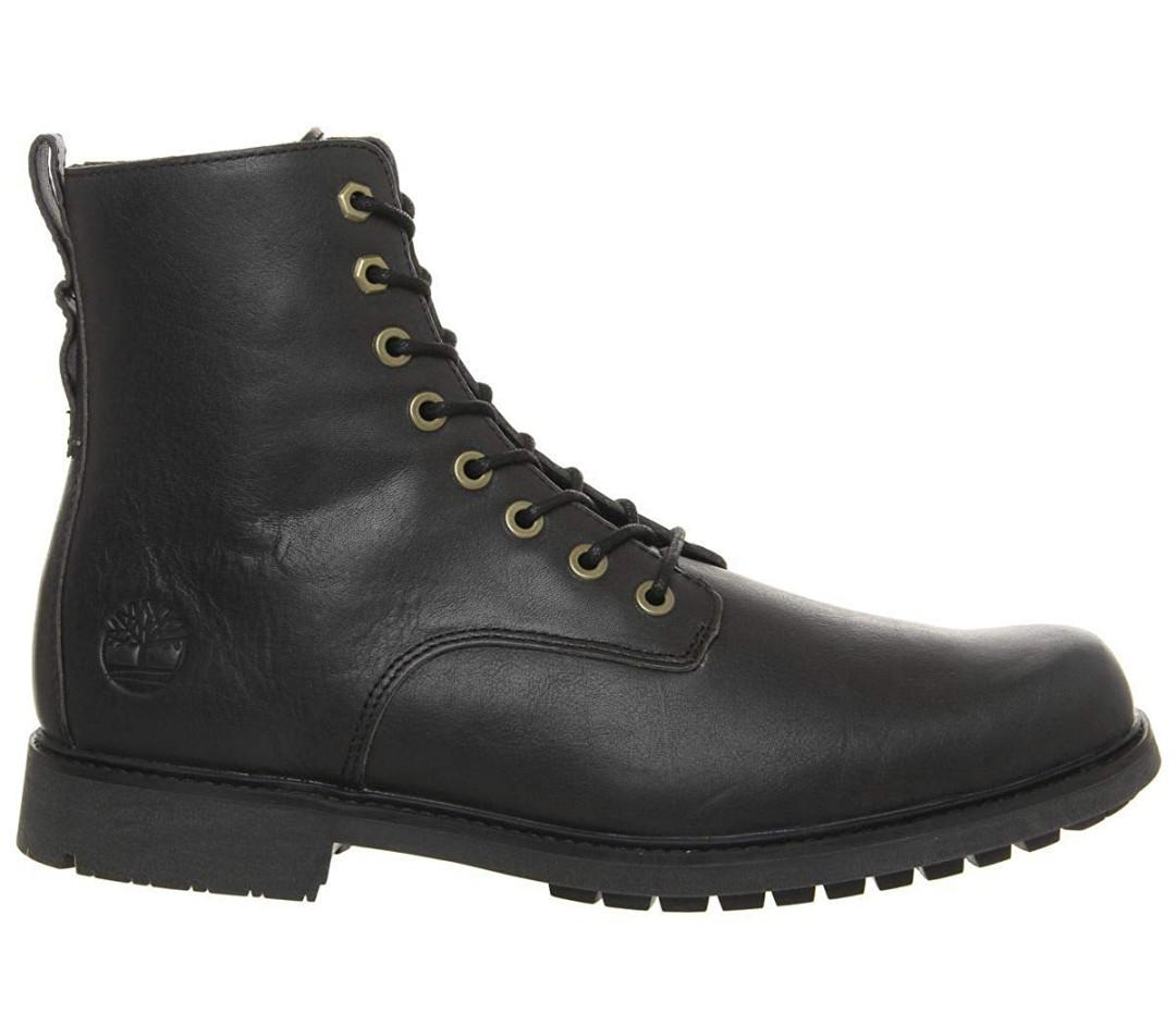 timberland lux lace up boots black leather
