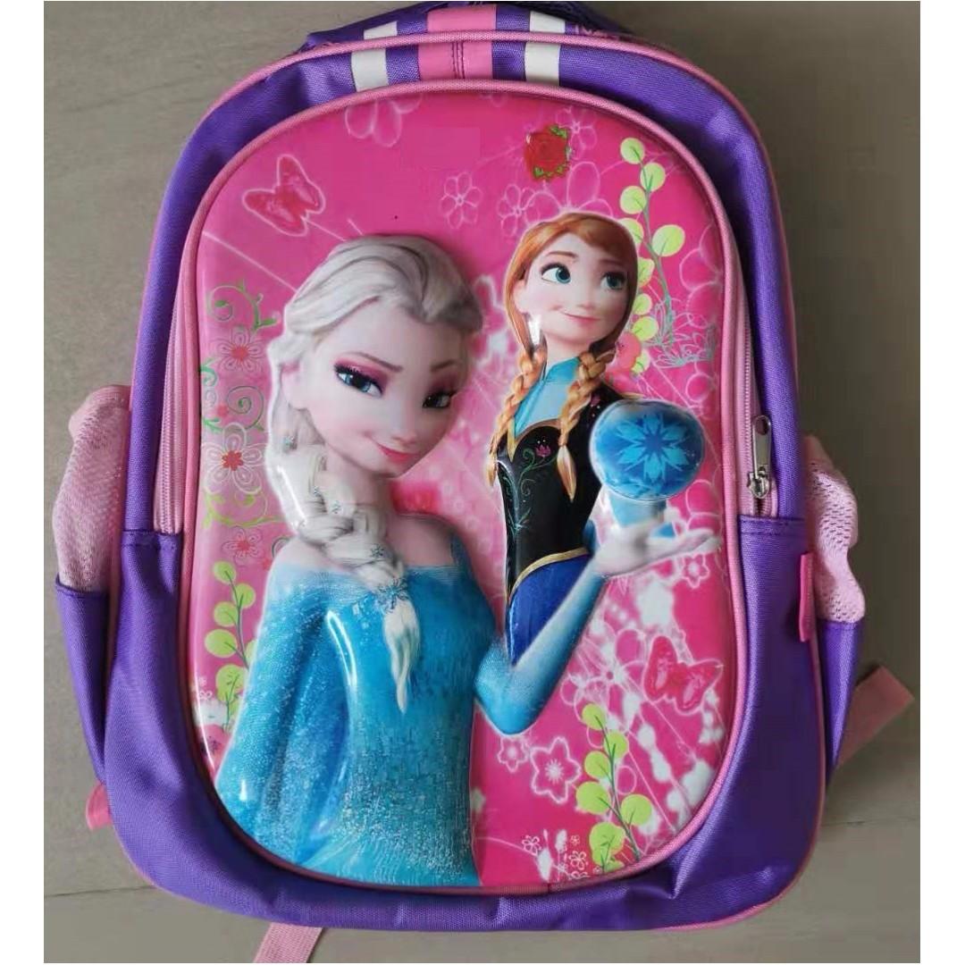 Trolley Ergonomic 3d Embossed School Bag Frozen Elsa Anna Babies