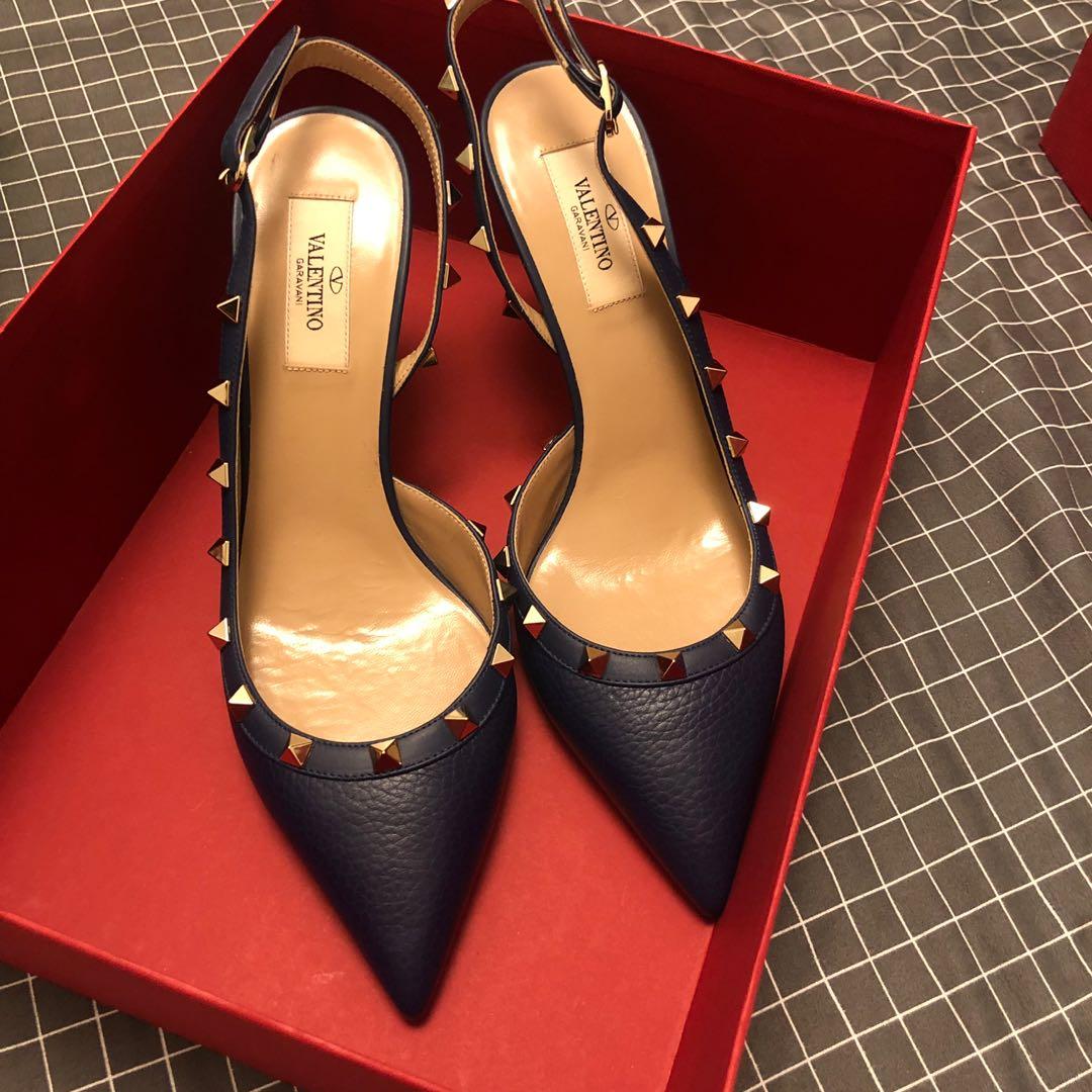 Valentino sling back rock stud pumps Women s Fashion Footwear