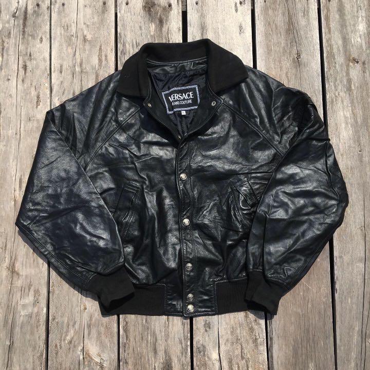Vintage versace leather jacket mens store