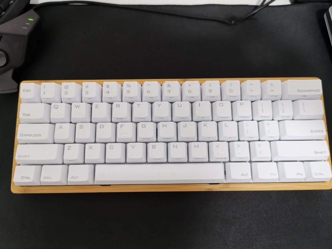 Vortex Pok3r 60 Keyboard Cherry Mx Clears Bamboo Case Wrist Rest Custom Cable Electronics Computer Parts Accessories On Carousell