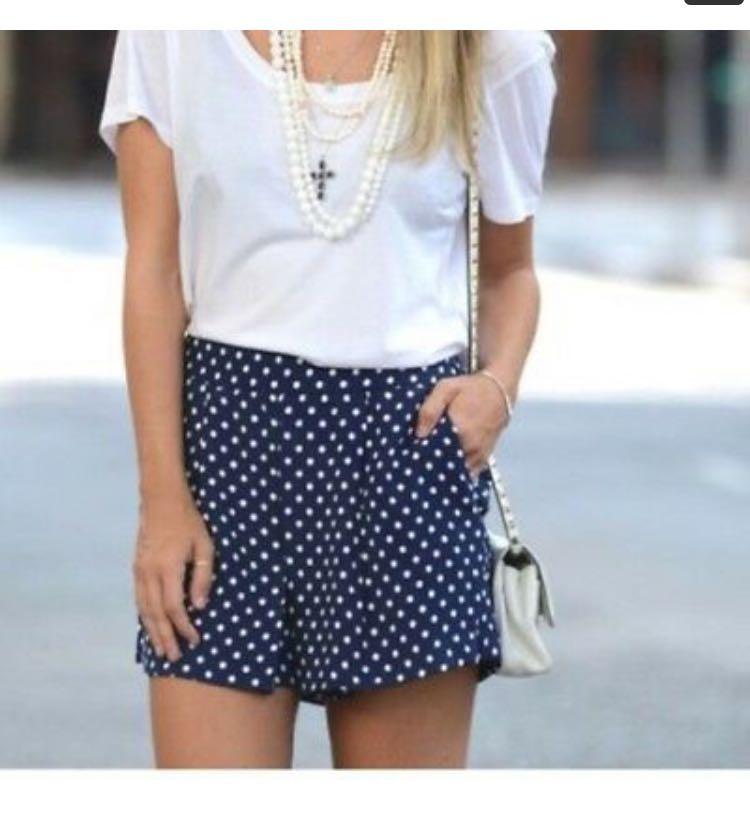 ZARA Polka Dots Navy Shorts PRICE REDUCED
