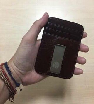 Unisex RFID Minimalist Slim Leather Money Clip