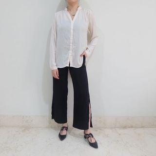 Soft Satin Button Down