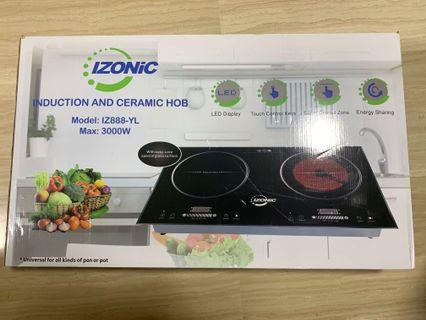 Izonic Portable Induction and ceramic hob - free delivery