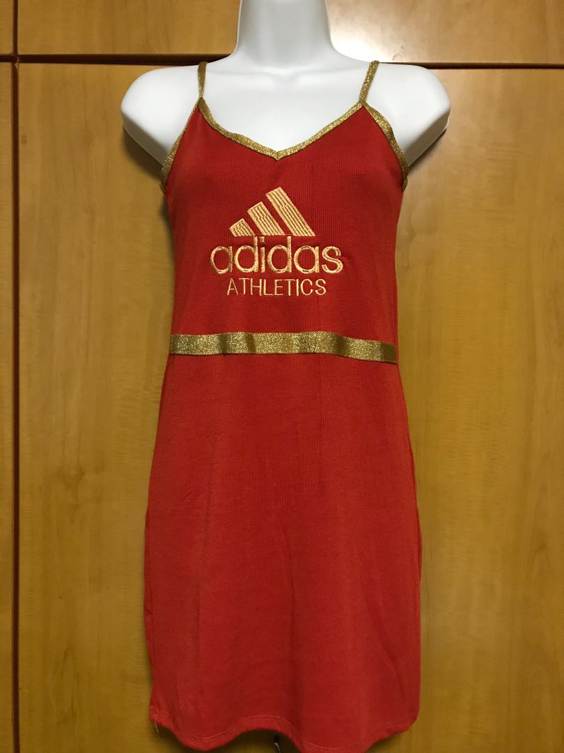 red adidas bodycon dress