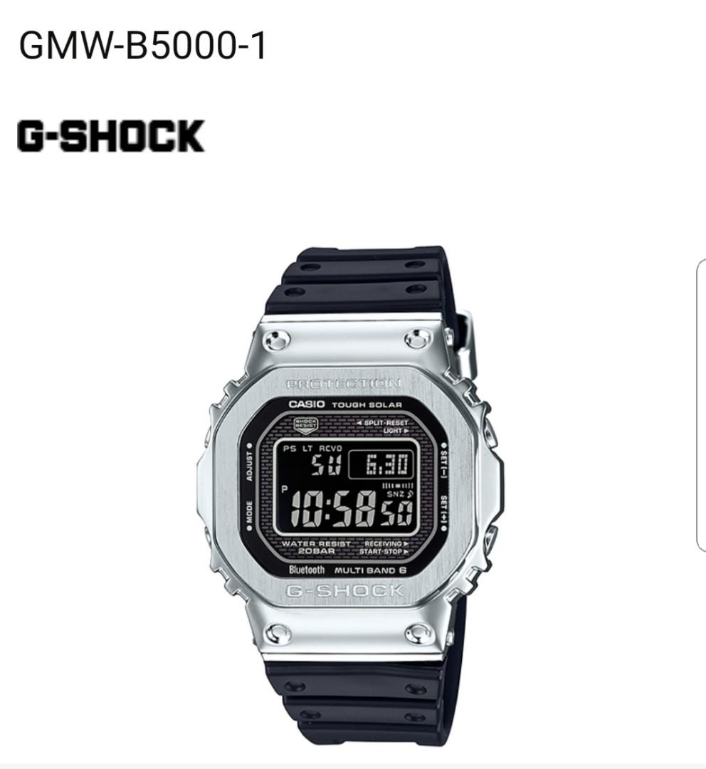 Casio G-SHOCK GMW-B5000-1, 名牌, 手錶- Carousell
