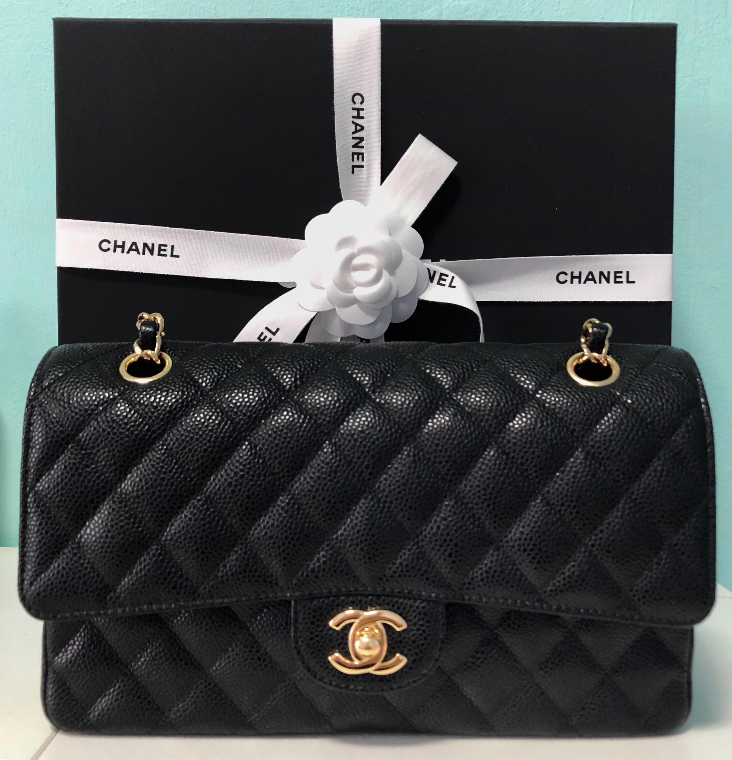 Chanel Medium Classic Flap Black Caviar Silver Hardware  Luxury Shopping