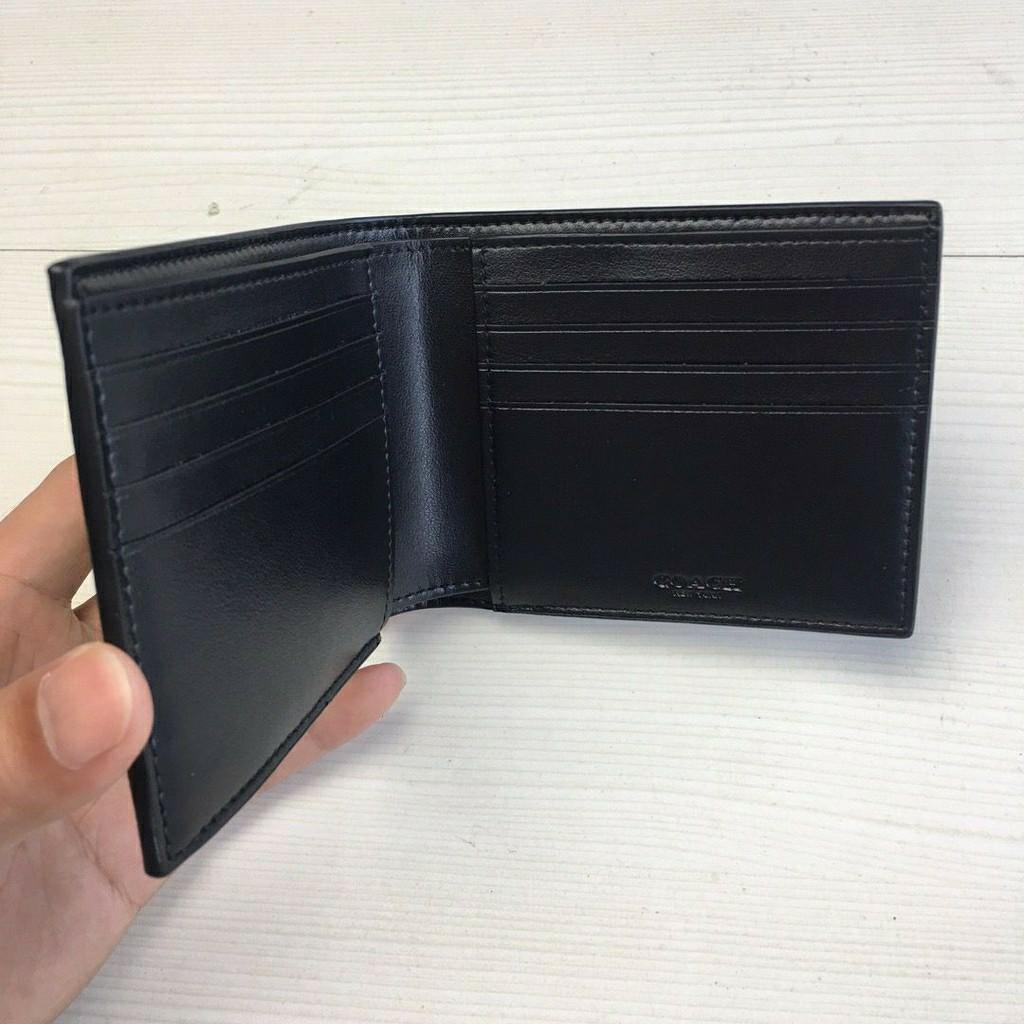 COACH F31522 DOUBLE BILLFOLD WALLET in SIGNATURE with WOLF MOTIF