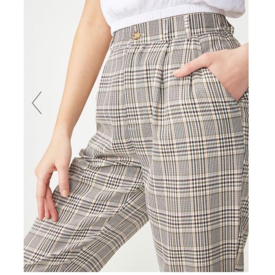 Checkered pants outlet cotton on