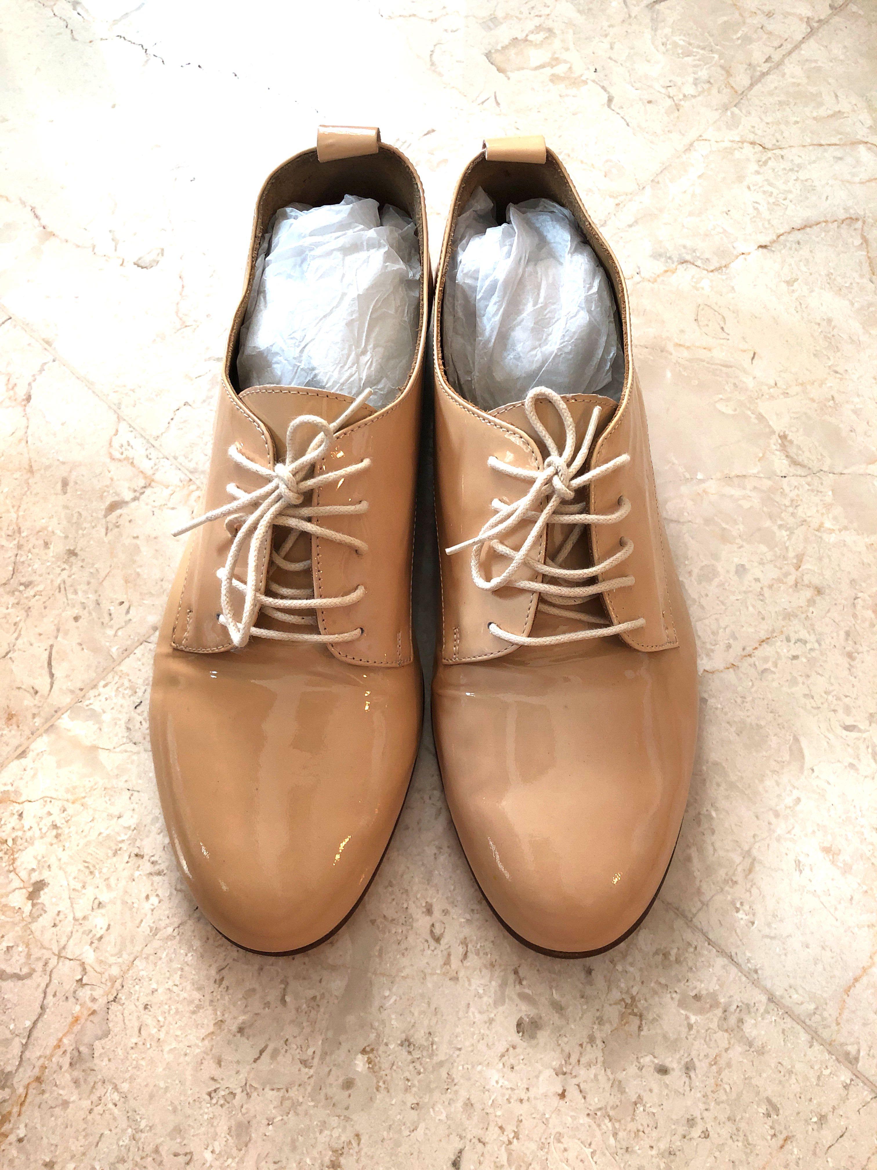Nude patent brogues sales