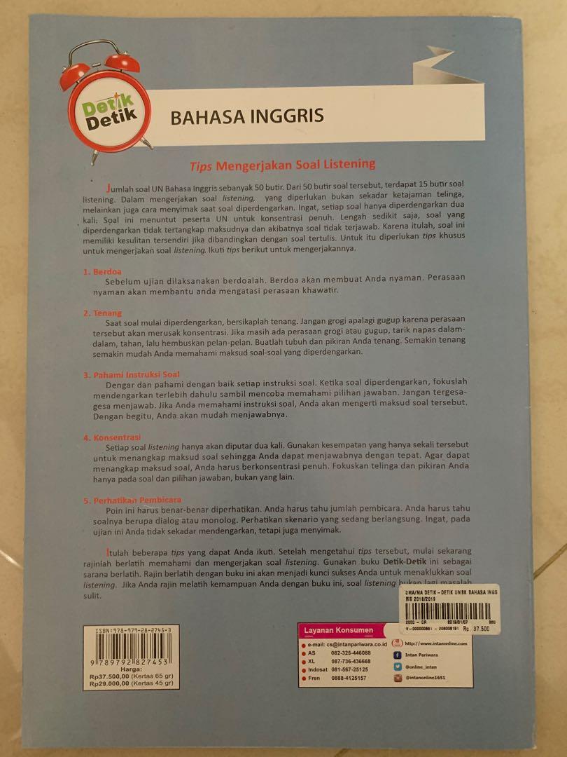 Detik Detik Bahasa Inggris Lengkap Dengan Kunci Jawaban Buku Alat Tulis Buku Pelajaran Di Carousell