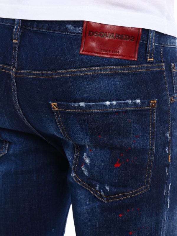 dsquared2 jeans red paint