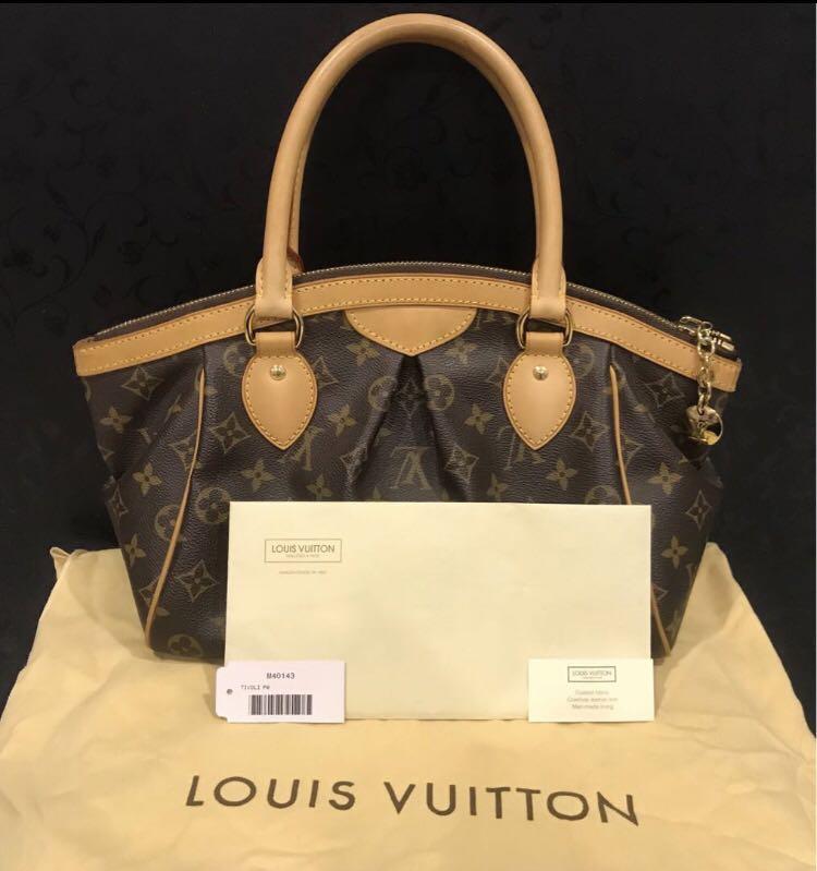 Louis Vuitton Lv Ghw Tivoli Pm Hand Bag M40143 Monogram Ebene Brown Auction