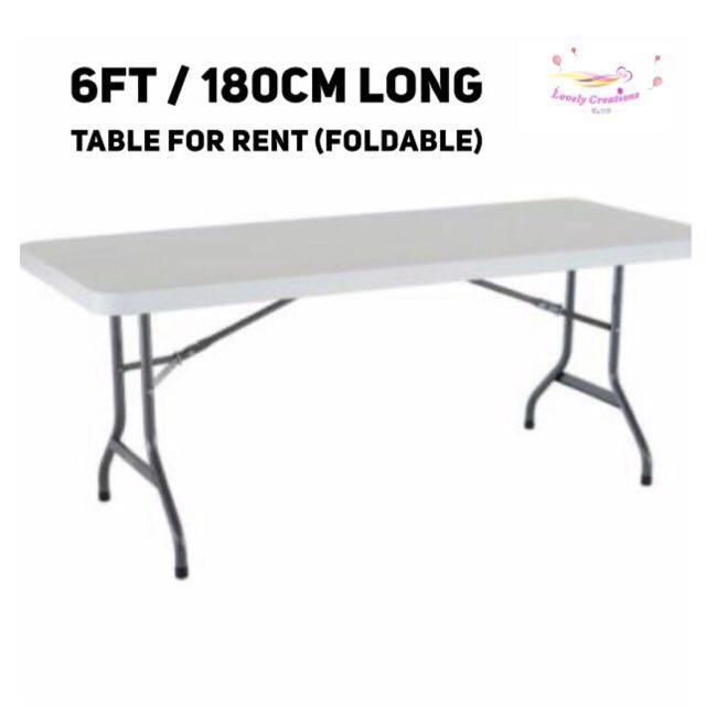 Foldable Table For Rent 90cm 4ft 5ft 6ft Furniture Tables