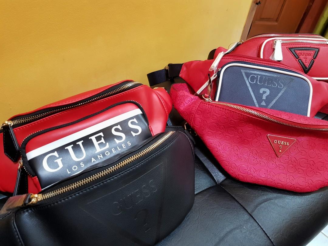 guess fanny pack red