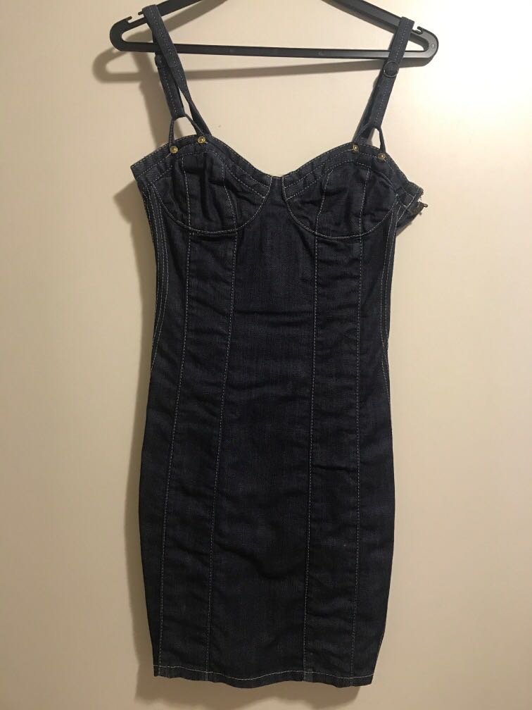 guess denim corset dress