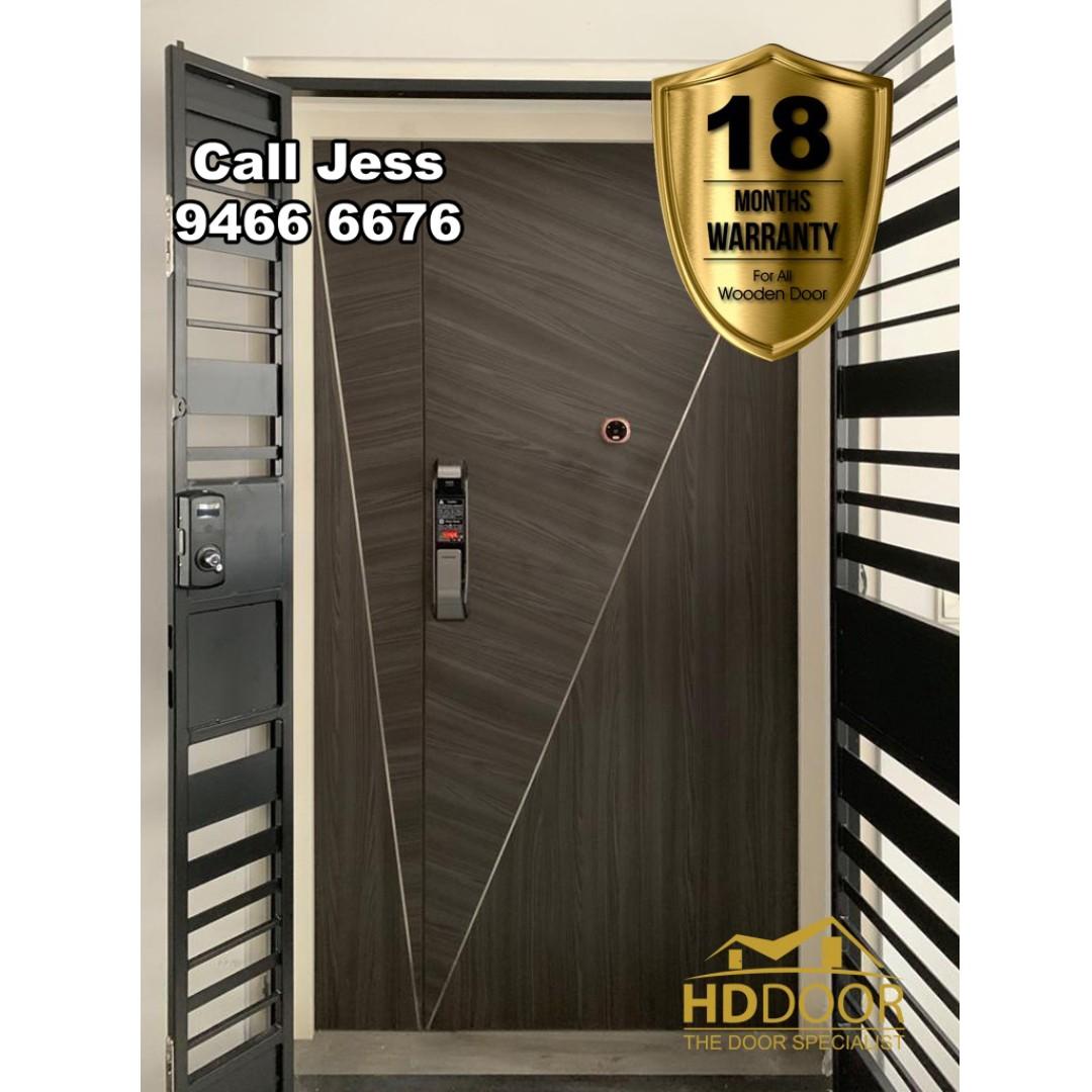 Hdb Nice Design Laminate Full Solid And Fire Rated Main Door And Gate Home Services Renovations On Carousell