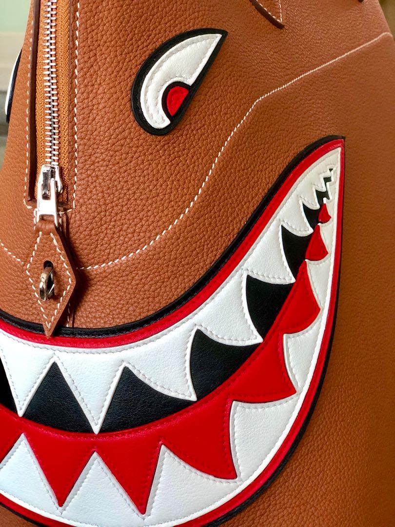 Hermes Barenia Leather Ltd Ed Runway Shark Bolide Monster Bag at