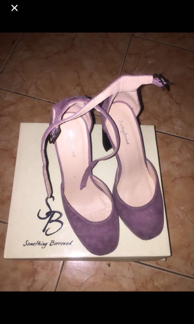 High Heels Something Borrowed Ungu Pastel Fesyen Wanita Sepatu Di Carousell