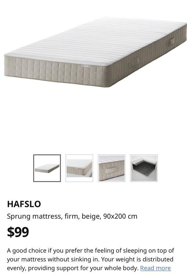 IKEA Single Mattress Hafslo (Used), Furniture & Home Living, Furniture