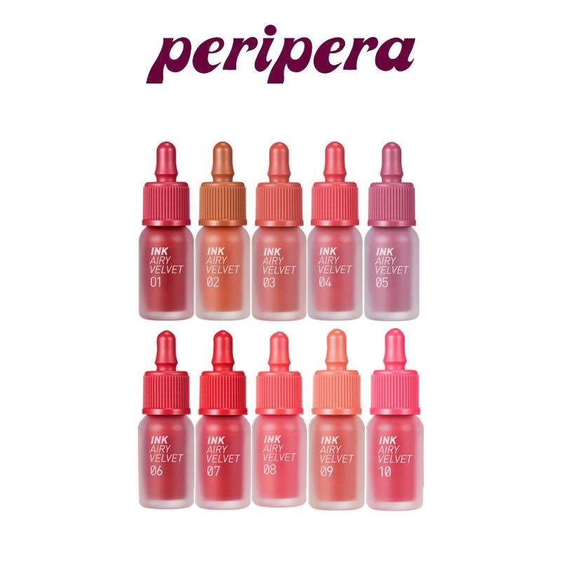 Instock Peripera Ink Airy Velvet Tint 19 Repackaging In 1 Hotspot Red 2 Selfie