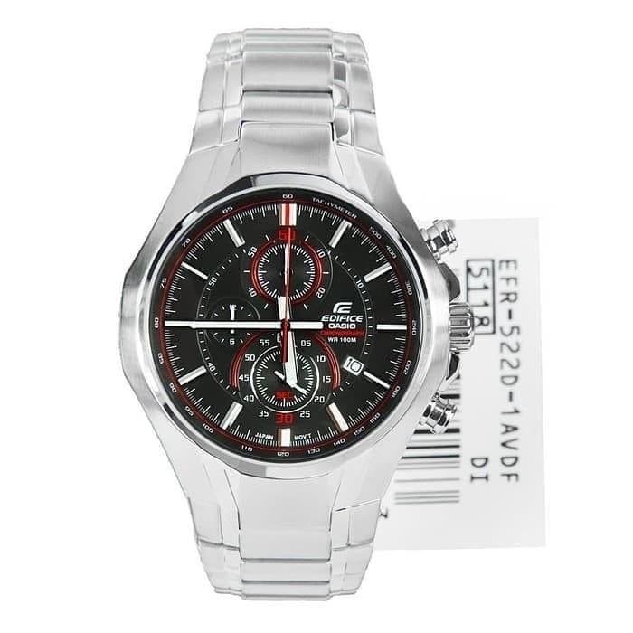 Jam Tangan Pria Casio Edifice EFR 522D Rantai Silver Original Murah
