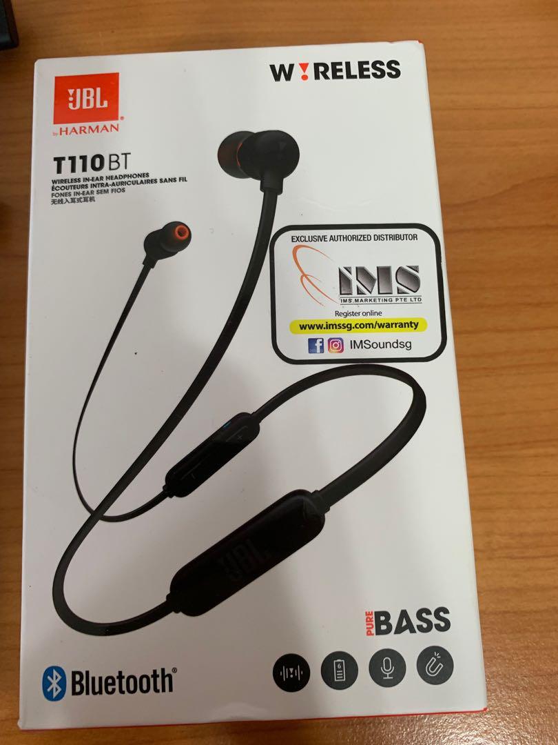 JBL Bluetooth Wireless Earpiece T110BT Audio Earphones on Carousell
